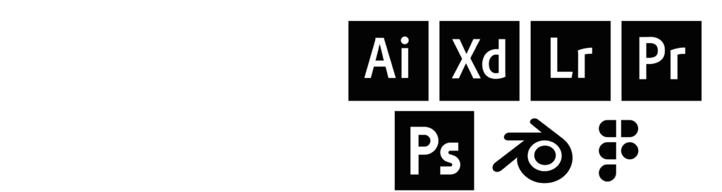 Adobe AI, XD,  LR, PR, PS, Blender, Figma